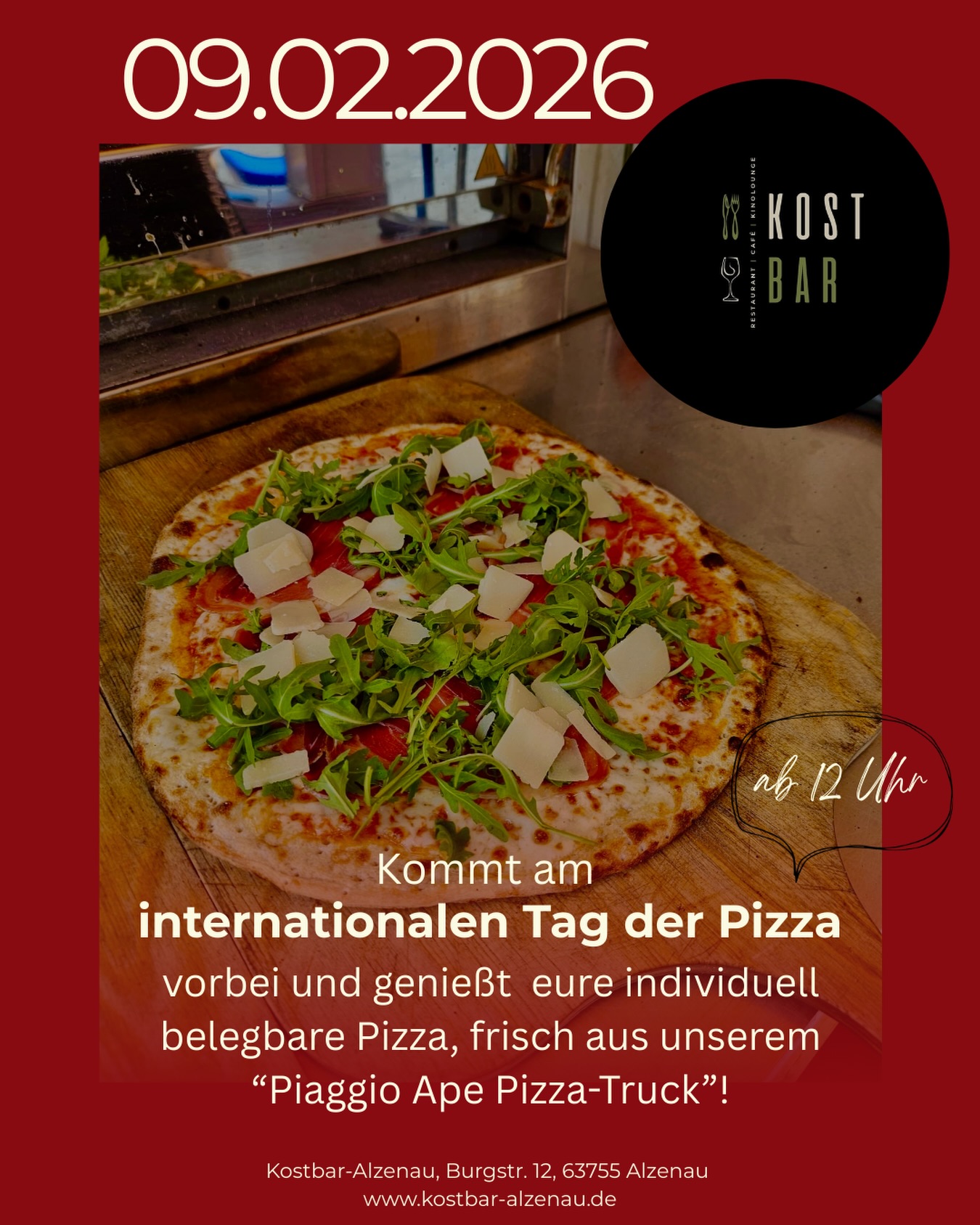 Wir freuen uns, euch am Montag, 09.02.26 ab 12 Uhr mit unseren original Steinofen-Pizzen begeistern zu dürfen! So sieht DER perfekte Start in die Woche aus! 🍕
#kostbar #pizzaape #steinofen