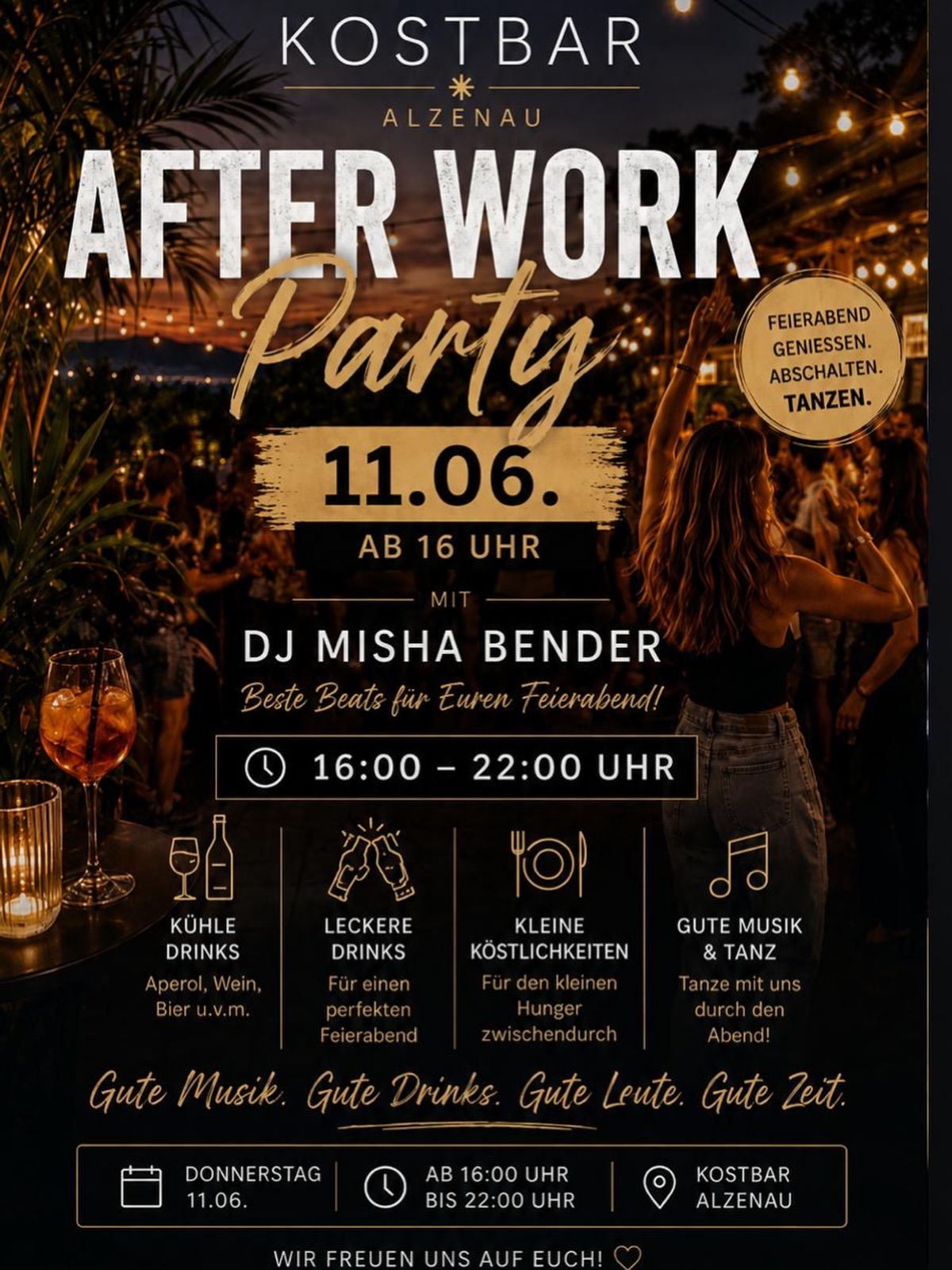 Nochmal zur Erinnerung! 

Morgen bei uns in der Kostbar ist Afterworkparty angesagt🤗🥳

Wir freuen uns auf euch!